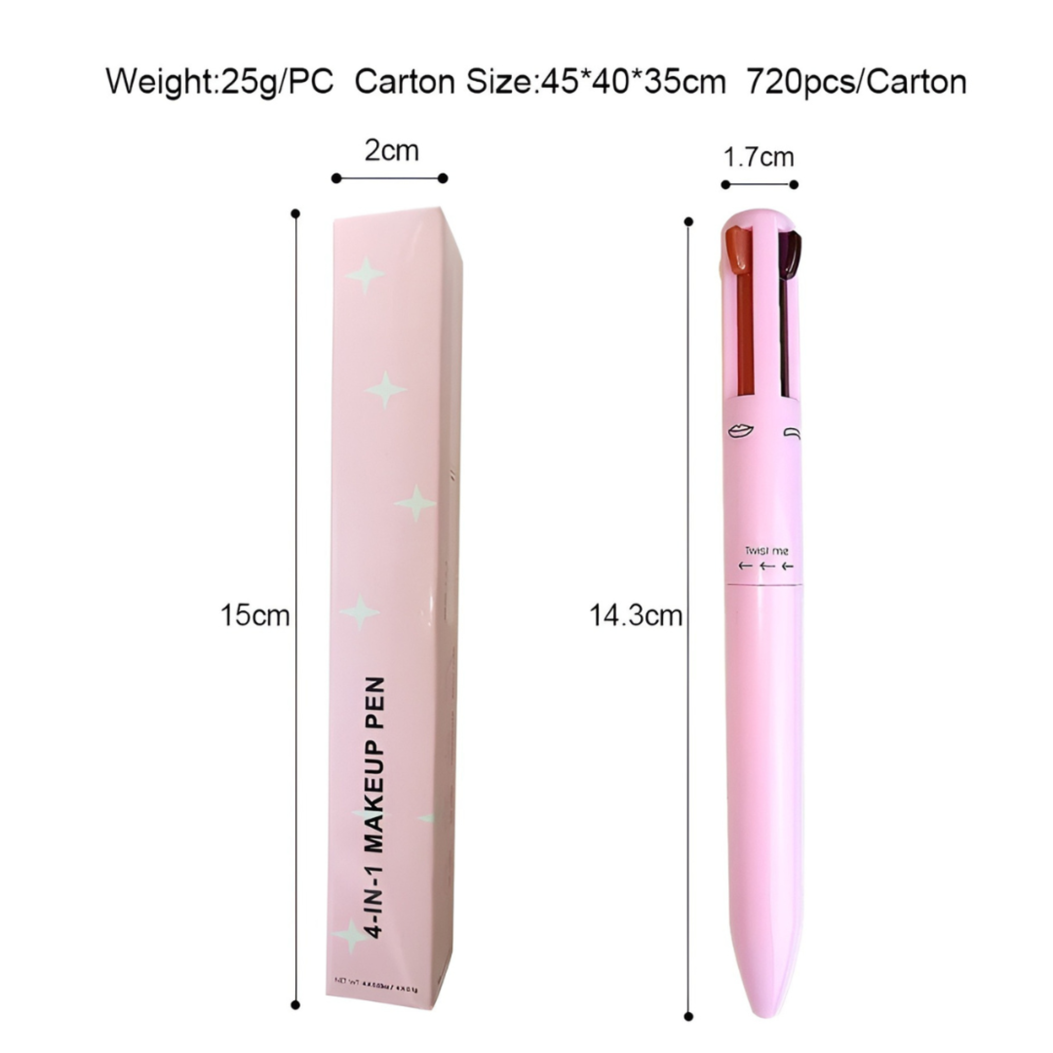 BEAUTY GLAZED - 4 in 1 Makeup Pen Highlighter Eyeliner  Eyebrow Lip Liner mahdeel