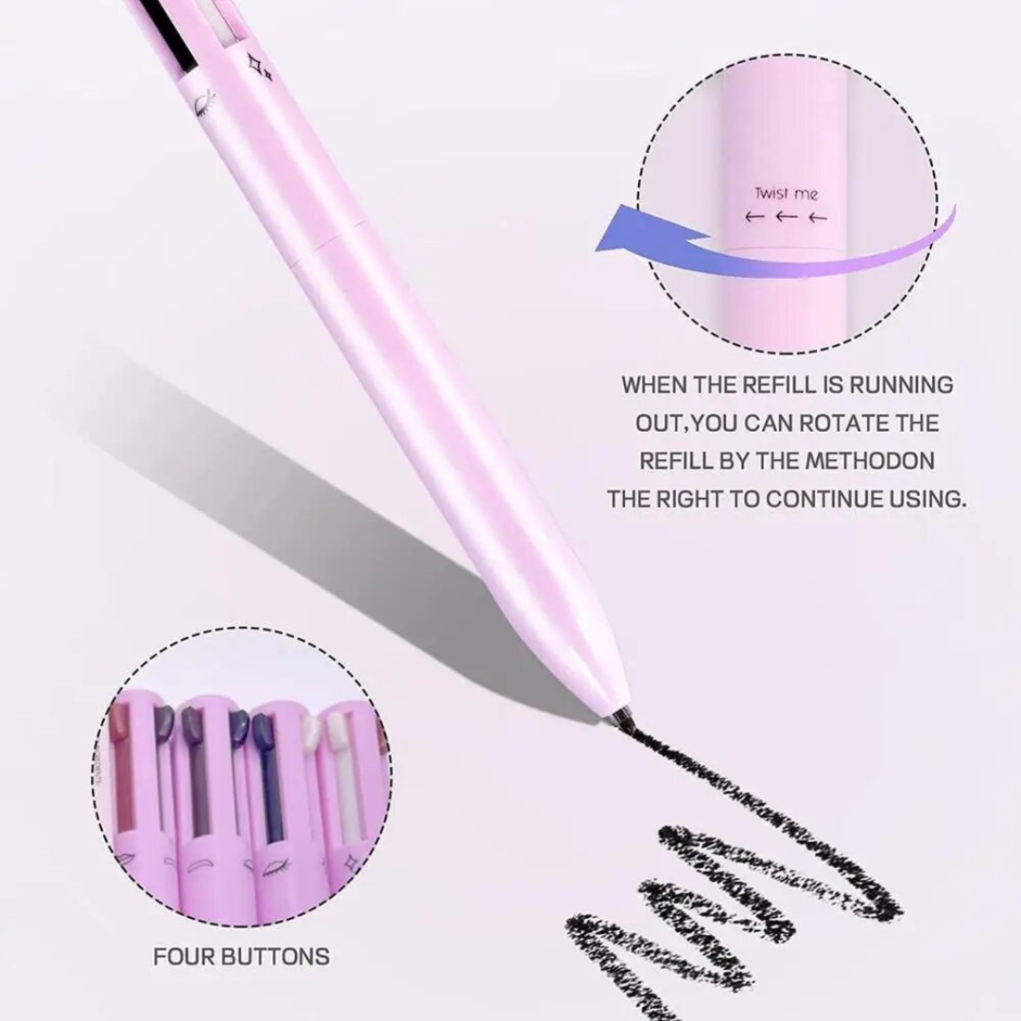 BEAUTY GLAZED - 4 in 1 Makeup Pen Highlighter Eyeliner  Eyebrow Lip Liner mahdeel