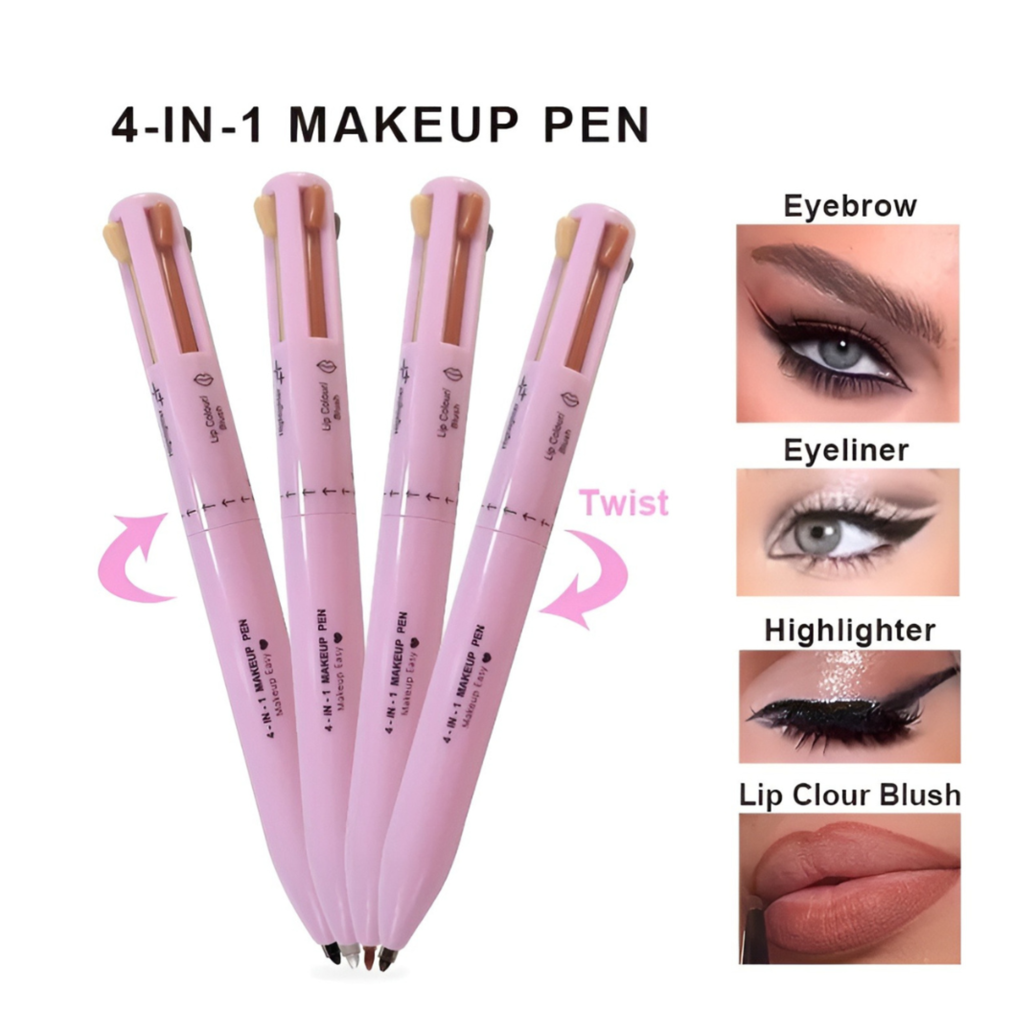 BEAUTY GLAZED - 4 in 1 Makeup Pen Highlighter Eyeliner  Eyebrow Lip Liner mahdeel