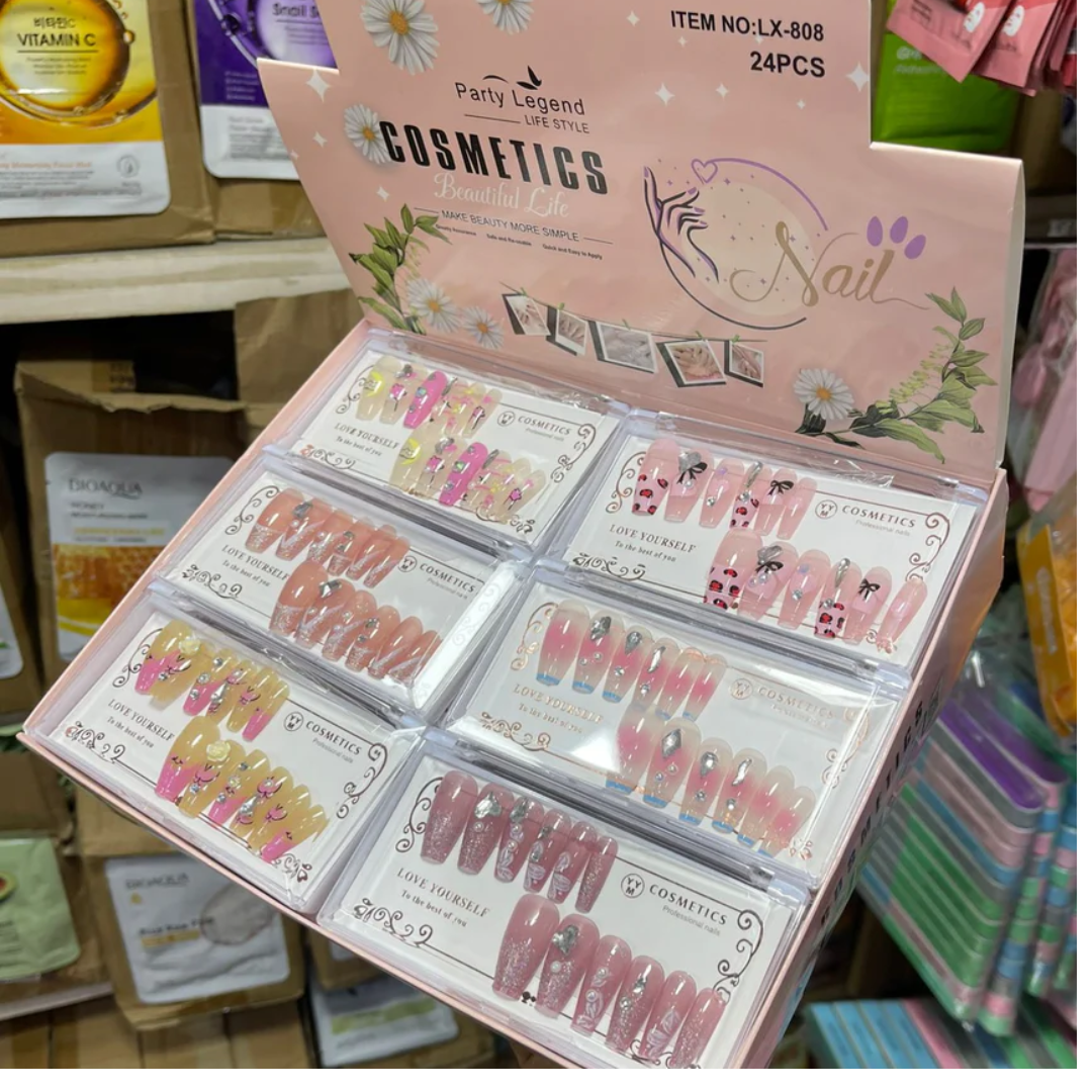 NEW 12pcs set nails, artificial nails, french nails, acrylic nails, nails kit, stickon/ presson artifical nails Mahdeel