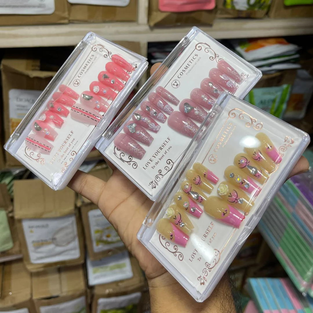 NEW 12pcs set nails, artificial nails, french nails, acrylic nails, nails kit, stickon/ presson artifical nails Mahdeel